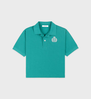 H&W Crest Pique Polo - Spring Green/White