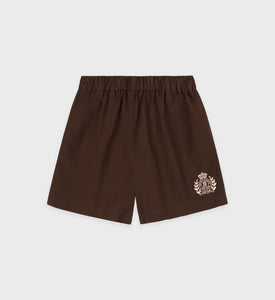 H&W Crest Poplin Short - Chocolate/Cream