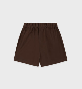 H&W Crest Poplin Short - Chocolate/Cream