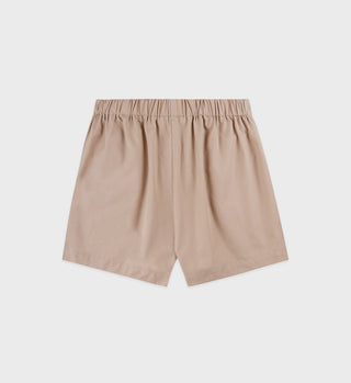 H&W Crest Poplin Short - Light Tan/Chocolate