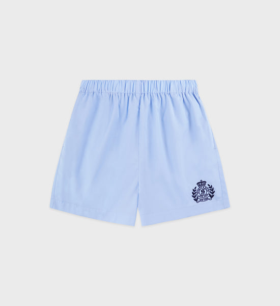 H&W Crest Poplin Short - Washed Hydrangea/Navy