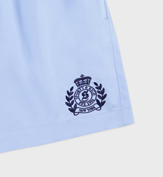 H&W Crest Poplin Short - Washed Hydrangea/Navy