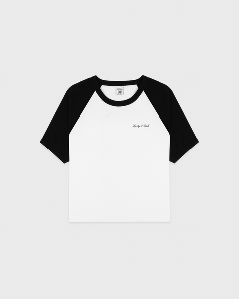 Signature Logo Baby Baseball Tee - White/Black