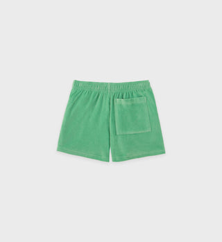 Italic Logo Velour Disco Short - Verde/White