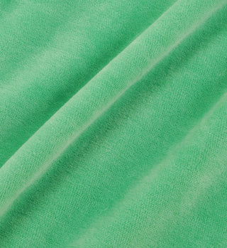 Italic Logo Embroidered V-Neck Tee - Verde/Navy