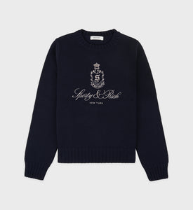 Vendome Knitted Sweater - Navy/Ecru