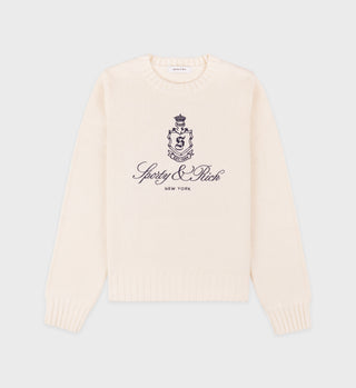 Vendome Knitted Sweater - Ecru/Navy