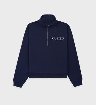 Sweat Quarter Zip JFK - Marine/Blanc