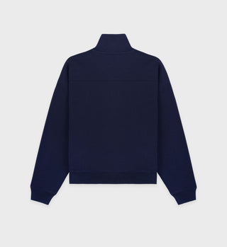 Sweat Quarter Zip JFK - Marine/Blanc