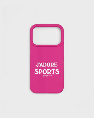J'adore Sports iPhone Case - Fuschia/White