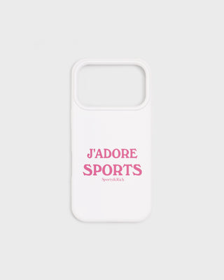 J'adore Sports iPhone Case - White/Fuschia