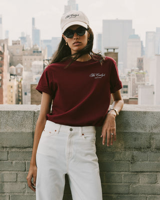 The Carlyle Souvenir T-Shirt - Merlot/White