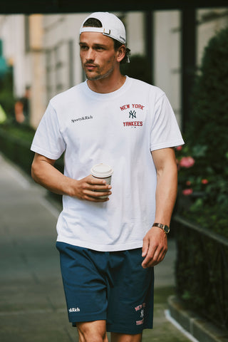 Home Run Gym Short - Navy/Sports Red/White