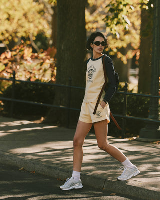 California Emblem Baseball Tee - Almond/Navy