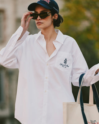 Vendome Oversized Shirt - White/Navy