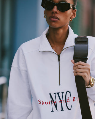 NY Minute Quarter Zip - White/Navy