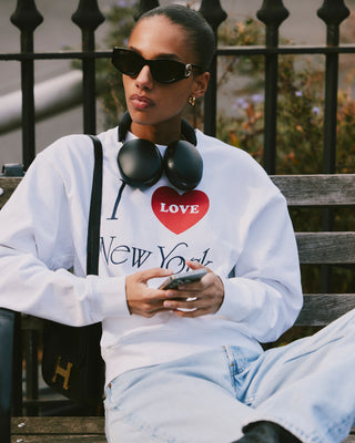 Crewneck I Love NY - Blanc