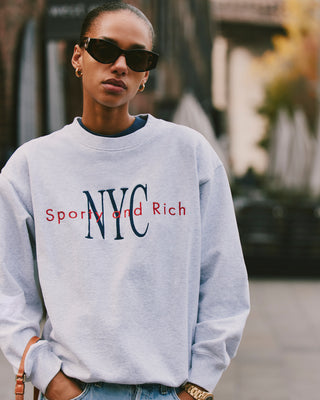 NY Minute Crewneck - Heather Gray/Navy