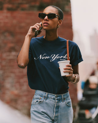 New York T-Shirt - Navy/White