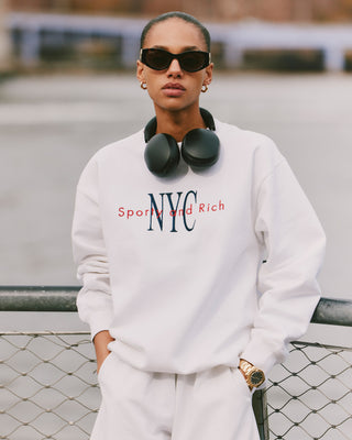 NY Minute Crewneck - White/Navy