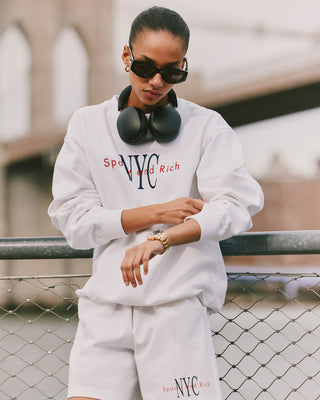 NY Minute Crewneck - White/Navy