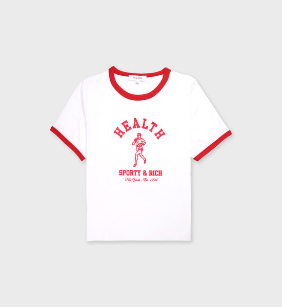 NY Running Club Ringer Tee - White/Sports Red