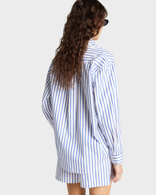 SRC Oversized Shirt - Navy Striped