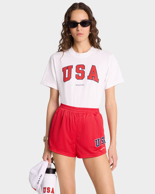 USA T-Shirt - White/Sports Red/Navy