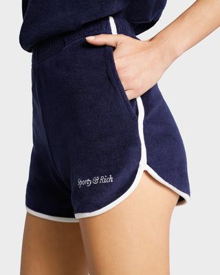 Italic Logo Terry Short - Navy/White