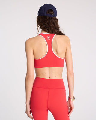 Runner Box V-Neck Sports Bra - Sports Red/White