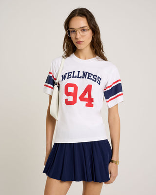 Wellness 94 Rugby Tee - White/Navy/Red