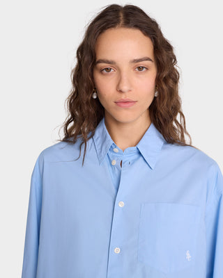 SRC Oversized Shirt - Sky Blue/White