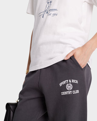 Varsity Crest Sweatpant - Faded Black/White