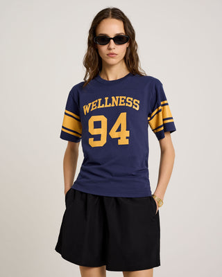 Wellness 94 Rugby Tee - Navy/ Faded Gold