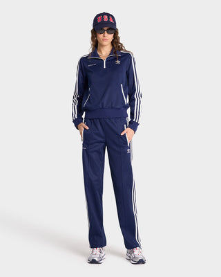 Adidas Track Quarter Zip - Navy/White