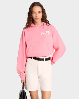 Wellness Ivy Cropped Hoodie - Candy/White