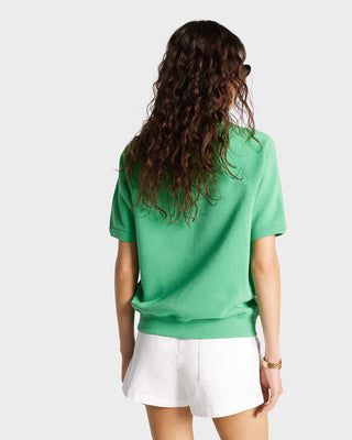 Serif Logo Short Sleeve Crewneck - Verde/White