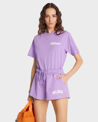 Wellness Ivy Disco Short - Violet/White