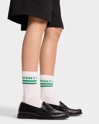 Bold Logo Socks - White/Verde