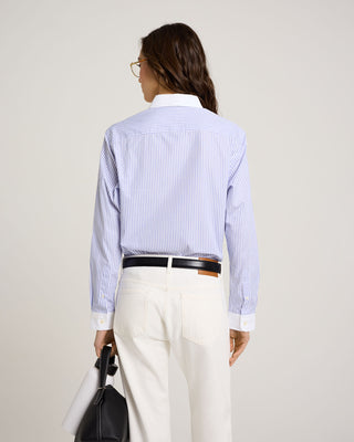 SRC Shirt - White/Blue Striped