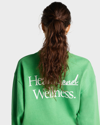 New Health & Wellness Crewneck - Verde/White