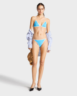 Kate Bikini Bottom - Malibu Blue/White
