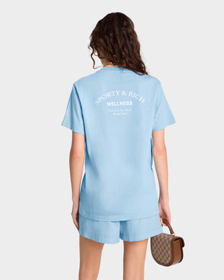 Wellness Studio T-Shirt - Sky Blue/White