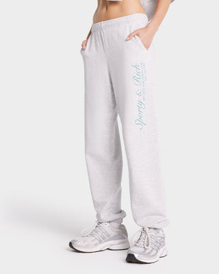 French Sweatpant - Heather Gray/Aquamarine