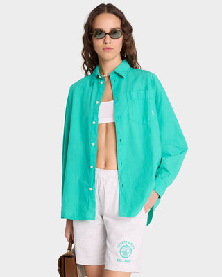 SRC Oversized Shirt - Caribbean/White