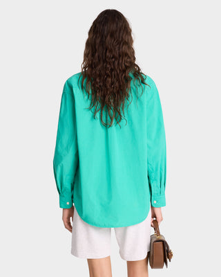 SRC Oversized Shirt - Caribbean/White