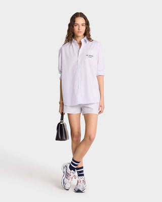 S.R. Sport Oversized Shirt - White/Navy Striped