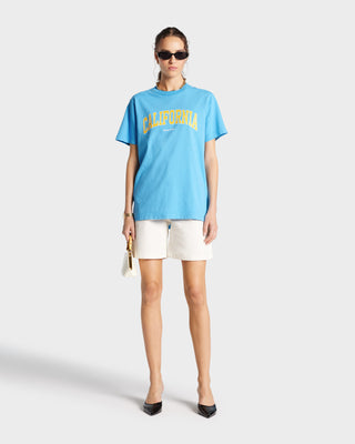 California T-Shirt - Malibu Blue/Gold