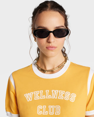 Wellness Club Sports Tee - Gold/White