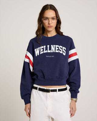 Wellness Ivy Rugby Crewneck - Navy/Red/White